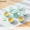 Teaware Sets Style Celadon Tea Set Teapot Cup Lid Bowl Travel Convenient Office Household Drinking Utensils NLSLASI