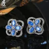 Серьги с шпилькой Orsa Jewels 925 Стерлинговое серебро 15 мм Цветочная форма Взлока