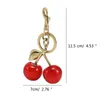 سلاسل المفاتيح الرائعة Cherry Keychain قلادة تعدد الاستخدامات السحر العتيقة cherbag لإكسسوارات المرأة F19D