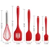 5pcs Silikon Kochutensilien Set Nicht-Schicht Silikonkuchen Spatel Kochen Schaufel Schneebesenölpinsel Flexible Küchenutensilien Sets Sets