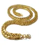 1840039039 11mm högkvalitativa smycken Mens Boy Pure Rostfritt stål Fashion Double Curb Link Chain Necklace Gold HipHop5762461