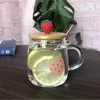 Wine Glasses Creative Cactus Strawberry Glass Cup Transparent Milk Coffee Juice Mug Home Office Heat Resistant Water Cups With Lid And Spoon