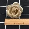 Fleurs décoratives 10pcs 4cm en soie or artificielle rose têtes de fleurs pour le mariage pour la fête de la fête de la maison mini-bricolage faux mur