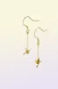 Moidan Fashion 925 Sterling Silver Cute Paper Crane Long Chain Drop Earrings for Women Girl Gold Color Earrings Fine Jewelry 210613244962