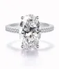 Intero classico 925 anello sterling in argento set ovale tagliato 3ct diamond gz impegno anelli da matrimonio per donne bijoux7447596