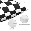 Pillow Black And White Checkerboar Plaid Pillowcase Soft Fabric Cover Decorations Case Home Zipper 40 40cm