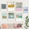 Carteles de paisajes de flores maestros vintage estampados de arte de pared pintura de la pared nórdica para la sala de estar decoración del hogar