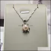 Pendant Necklaces 100% Freshwater Pearl Necklace Sliver Mix Styles Diy For Women Girl Jewelry With Chain Christmas Gift Drop Deliver Dhjdp