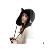 Trapper Hats Womens Warm Earmuffs Beanie Ear Flapped Hat Female Winter P Fur Bonnet Cat Ears Cap Russian Bomber For Women Drop Deliv Dhj4Z