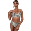 Women's Swimwear European American Summer Leopard Print Bikini Sling Sexy Split Swimsuit Suit For Women