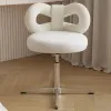 Noordse stijl computerstoel met boog terug ijdelheid stoel met hoge elastische spons verstelbare make -upstoel voor thuiscomfort