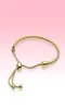 Bracelet à chaîne plaquée or jaune Bracelet Chaîne à main Taille réglable pour 925 Bracelets de charmes en argent avec box7296368 d'origine