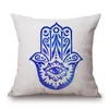 Cuscino Hamsa a mano Buddhismo Copertina stampata om simbolo loto fiore almofadas cuscini decorativi per divano 45x45cm