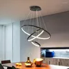 Lampadiers Nordic 6 anello LED lampadario Dimmabile per le scale Tavolo da pranzo soggiorno camera da letto Decorazioni a ciondolo Luce Luster Freet