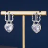 Love pendant brass Earrings retro light luxury peach heart shape Silver Needle Ear Stud Upscale Holiday gifts Women Jewelry Travel Wedding Accessories Earring
