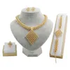 Ohrringe Halskette Dubai Mode Frauen 18 Gold Schmuck setzt kreativ mit Pendell Design Highend Luxury Charme Braut Accessoires9455469