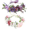 Bohemia Wreath Flower Crown Flower Bandbound Bandage Headwear Woes Handmade Women Girls Wedding Party