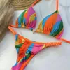 Kadınların mayo qinjoyer kadınlar baskılar iki parça mayo banyo kıyafeti 2024 String bikini seti seksi biquini plaj giymek yüzmek