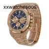 Men Top App Factory AP Automatic Watch AudempiGues Royal Oak Offshore Epic Watch 41mm Blue Index Hour Mark Dial Rose Gold