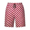 Glitter Stripes Pattern Board Shorts Summer Christmas Candy Y2K Funny Beach Short Pants Men Sports Breathable Beach Trunks 240401