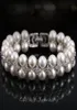 Handmade Wedding Pearl Jewelry Double Rows Cubic Zirconia Setting Big Bridal Bracelets Bangle for Women CB1571356157