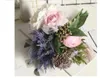 Fleurs décoratives Gypsophile rose artificielle bouquet Bouquet pour décoration de mariage tenant Pographe Fake Lulian Flower Craft