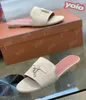 2024 New Sandals ladies suede leather top quality Sliders Mule Slipper Women Summer Fashion shoes classic Outdoor walk flat Casual shoe Slide loafer lps sandale
