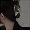 Hårklämmor Barrettes 1 bit damer Fashion Street Punk Style Solid Color Skeletal Hand Claw Clip for Everyday Party Gift Accessori OT4DO