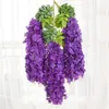 Flores decorativas 45 polegadas Wisteria Wisteria Artificial Flower espessa vinha de seda pendurada para festa de festas de casamento Escritório de vegetação ao ar livre