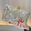 Hollow Rhinestone Evening Bag Elegant Box Clutch Purse Women's Handbags for Party Prom Wedding Female Clutch Bag