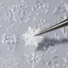 1pc Relief Snowflake Butterfly 3D Moule acrylique Silicone Pull Fleur Design Modèles d'art de l'art Nail Moule de l'ongle NFG-156