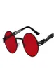 Okrągłe okulary przeciwsłoneczne gotycki steampunk okulary przeciwsłoneczne mężczyźni mężczyźni metalowe wapeyeglasses shades marka projektant okularów przeciwsłonecznych lustro Wysoka jakość 8474090