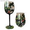 نبيذ أكواب النبيذ كريستال Lass مطلية برامج جذعية إبداعية مطلية بأربعة مواسم Lass Lass Stemware Wine Lass Fours Tree Red Wine Lass L49