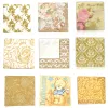 Gold Series Napkin Gedrukt Placemat papier Wijnglas Bloem Arrangement Papier Hotel Wedding Kleurrijke monddoek 20 PCS/PAC