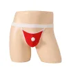 Sexy Mens Christmas Fancy Bikini Bottom Feather Thongs Micro G-string Red Funny T-back Underwear Hollow Pantes Lingerie érotique