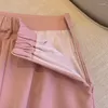 Arbetsklänningar söt tjej passar kvinnor sommar ruffle off axel skjorta hög midja rosa kort kjol tvådelar set mode kvinnliga kläder