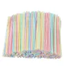 100200pcs Flexible Disposable Straws Plastic Striped Colorful Drinking For Home Wedding Birthday Party Bar Accessories22102371531290