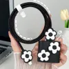 Luxe schattige zwart-witte bloempoot USB kabelbeschermer deksel voor iPhone 18W-20W Data Line Bite Head Cord Fast LaGing Case