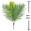 Decorative Flowers 50cm Artificial Palm Tree Plants Fake Tropical Green Ferns Jungle Plant Plastic Leaves Home Decor For Indoor Outdoor