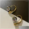 Hoop Huggie Earrings Fashion Jewelry Metallic Two Color Round Bead Teardrop For Women Girl Gift Pretty Ear Accessories Drop Delivery Otjox