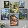 Magic Castle Retro Art Poster Train Tourism Tourism Wizard Witch Canvas Print Vintage Movie Cover Wall Painting Room Home Decor