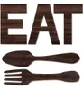 Articoli di novità set di forchetta per segni Eat e decorazioni da parete cucchiaio decorazione in legno rustico DECORAZIONE Lettere di appendi per art8547286