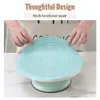 30cm Round Turntable Mat Silicone Cake Baking Mat Non-slip Mat with Scale High Temperature Resistant Bake Tool Kitchen Gadget