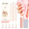 16/20tips French Gel Nail Strips Patch Sliders Adhesive Full Cover Long Laring Gel Nail Wraps UV Lamp Need Nail Manicure DIY