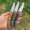 Tunafire GT958 black/green/brown High end linen fiber handle D2 Steel camping outdoor fishing knife with ball bearing