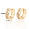 Boucles d'oreilles cerceaux brillants Zircon Ring Hollow Women's Copled 18k Bijoux en or exquis