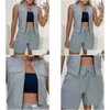 Traccettaci da donna Summer Sporty 2024 Casual Casual Casids Design gilet dstring Shorts set femminile pantaloni corti set Drop Del Dh5wj