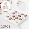 20/40 -stks bakdozen en verpakking eier dooier knapperige snoepkoekjes cakeboxen met heldere raam cupcake doos verjaardagsfeestje cadeaubakje