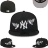 Boll Caps est Athletic Fitted Hats Snapbacks Hat Classic broderi vuxen platt topp för män kvinnor fullt stängt 7-8