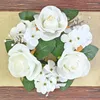 Decorative Flowers Artificial Rose Hydrangea Candle Holder Wreath Wedding Party Outdoor Christmas Decoration Home Display Simulated Flower